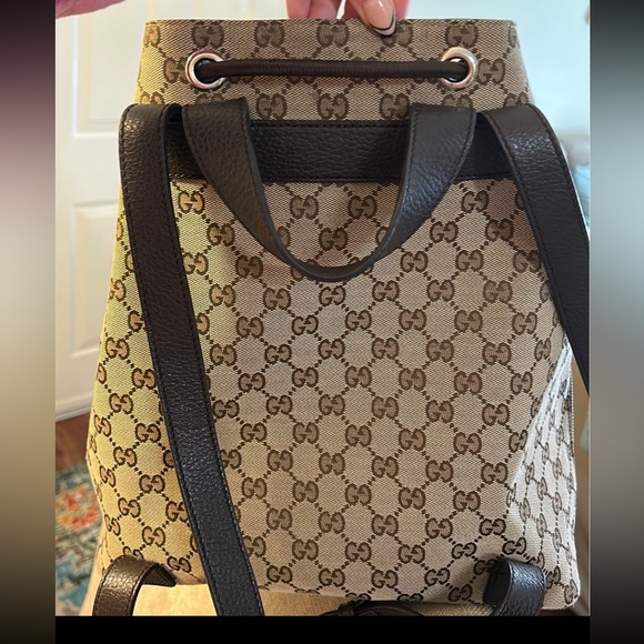 Gucci Brown Monogram Backpack - Picture 2 of 8